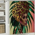 thumbnail image 6 of Orinice African Woman Shower Curtain Afro American Black Girl Tropical Monstera Shower Curtains Black Art Fabric Shower Curtain Set Green Palm leaves Bathroom Decor Waterproof with 12 Hooks  69x72, 6 of 7