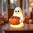 thumbnail image 6 of LiUMX LED Light Up Ghost Pumpkin Candy Bowl Halloween Decor, Plastic Warm LED Glowing Ghost Treat Bowl for Front Porch, Yard, Entryway, Indoor Outdoor Display, 6 of 14