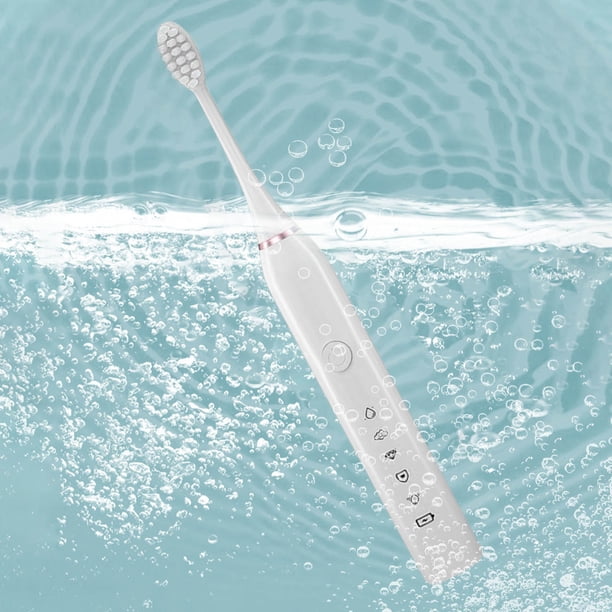 Cepillos de dientes eléctricos potentes para adultos, temporizador, 5 modos, cargador USB, recargables, cabezales de repuesto, mango