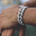 thumbnail image 2 of Pulsera de rapero con diamantes de imitación para hombre, brazalete con cadena de eslabones cubanos, estilo Hip Hop, Miami Fivean unisex, 2 of 2