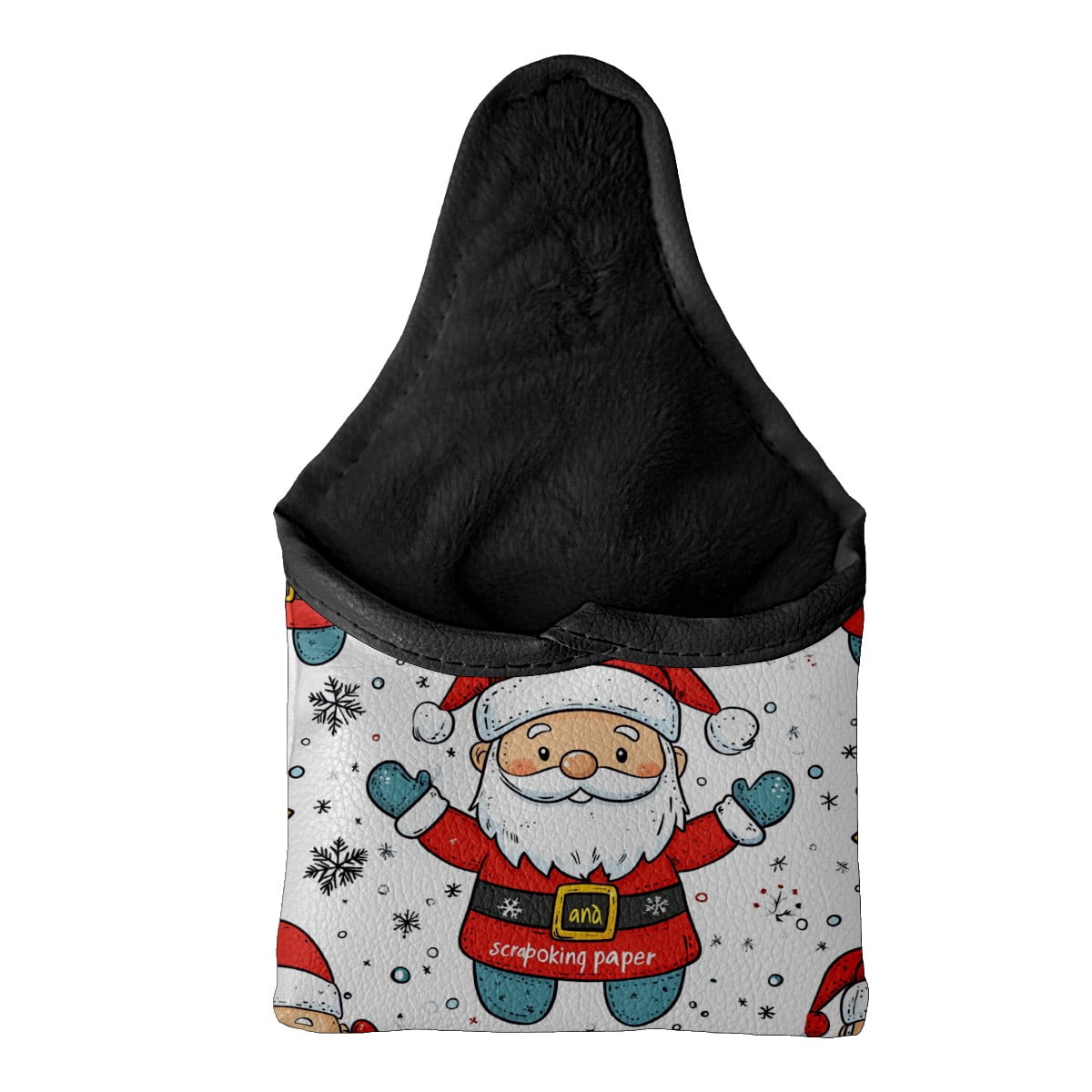 Golf Mallet Putter Cover Premium Leather Waterproof Golf Putter Head Cover with Magnetic Closure Christmas Snowman