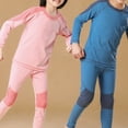 thumbnail image 3 of Sinleey Kids Boys Girls Thermal Underwear Set Long Sleeve Base Layer Top with Bottoms Fall Winter Pink 100, 3 of 4