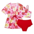 thumbnail image 1 of Swimming Suit Girls Girls Swimsuit with Guard Girls Swimsuit 3 Piece Tropical Print Bikini Set Rss Rss Bathing Suit With Drawstring Quik Dry Cover Up, 1 of 6