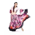thumbnail image 4 of 90CM/96CM((35.4 inch/37.8 inch) Chiffon Flower Print  Huge Skirt Swing Dress Belly Dance Skirt Gypsy skirt, 1 Coat +1 Skirt,pink,96cm(37.8 inch), 4 of 11