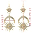 thumbnail image 4 of Pendientes colgantes con forma de luna, estrella y sol, con cristales de estrás Lady Diamante. Oro, 4 of 9