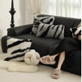 thumbnail image 5 of Fennco Styles Zebra Stripe Faux Fur Animal Design Decorative Lumbar Throw Pillow Cover 12" W x 20" L – Grey Plush Cushion Case for Couch, Bedroom, Living Room and Office Décor, 5 of 5