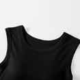 thumbnail image 6 of Women's Padded Tank Top with Built-in Bra and Wide Straps Featuring Round Neck Cropped Design Black L, 6 of 8