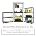 thumbnail image 3 of Space Solutions 1000 Riveted Metal Shelving 5-Shelf Unit 12D x 30W x 60H Black, 3 of 5