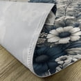 thumbnail image 4 of Ambesonne Navy Blue Place Mats Set of 4, Wild Monochrome Flowers, Standard Size, Dark Petrol Blue Coconut, 4 of 5