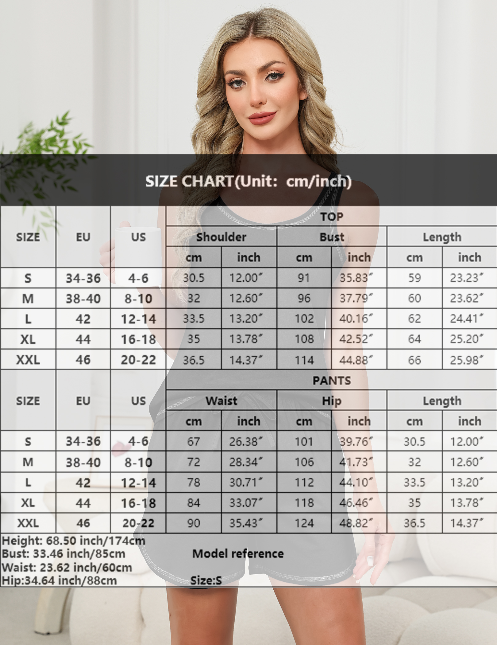 Women's Cotton Pajamas Set - Summer Sleeveless Tank Top & Shorts 2-Piece Sleepwear, Lounge Set for Women, Sizes S-XXL