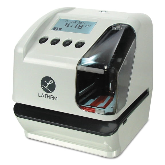 Lathem Time LT5000 Electronic Time and Date Stamp, Electronic, Cool Gray -LTHLT5000