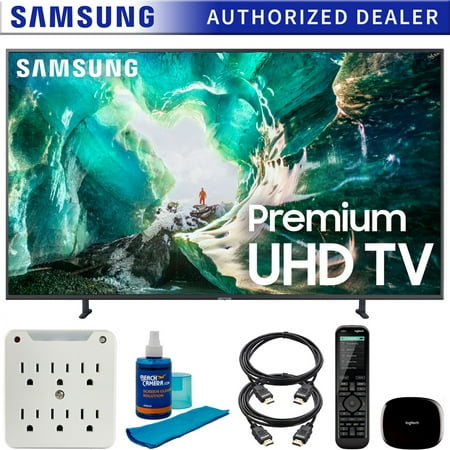 Samsung UN82RU8000 82-inch RU8000 LED Smart 4K UHD TV (2019) Bundle with Logitech Harmony Elite Universal Remote with Hub, 2x HDMI Cable, Screen Cleaner for LED TVs and 6-Outlet Surge (Best Universal Remotes 2019)