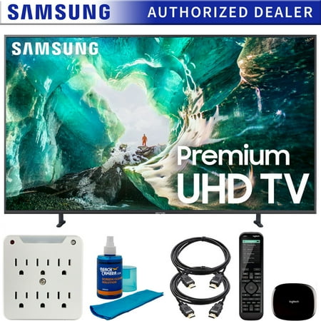 82' Hdtv Screen - Samsung UN82RU8000 82-inch RU8000 LED Smart 4K UHD TV (2019) Bundle with Logitech Harmony Elite Universal Remote with Hub, 2x HDMI Cable, Screen Cleaner for LED TVs and 6-Outlet Surge Adapter