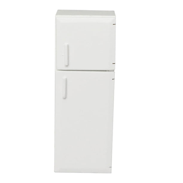 KAKOWELY Mini refrigerador para casa de muñecas, modelo de muebles de refrigerador de madera