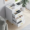 thumbnail image 3 of Algherohein 4 Drawer Dressers for Bedroom,Chest of Drawers with Glass Desktop,White, 3 of 5