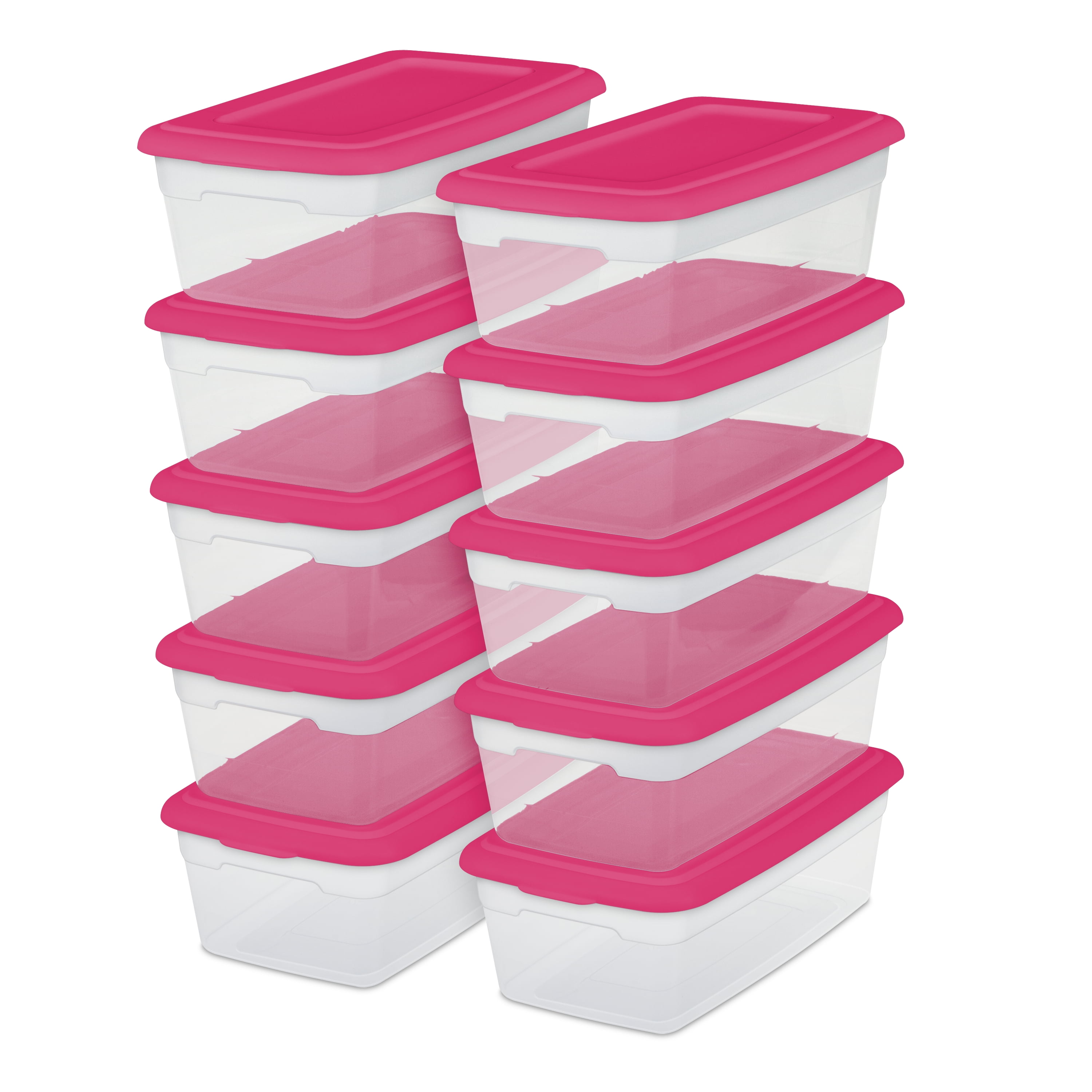 Sterilite Set Of 10 6 Qt 5 7 L Storage Bo Fuchsia Burst