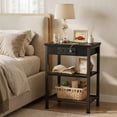 thumbnail image 2 of CONCETTA 3 Tier Nightstand with Charging Station, Bedside End Table for Bedroom Living Room, Black, 2 of 7