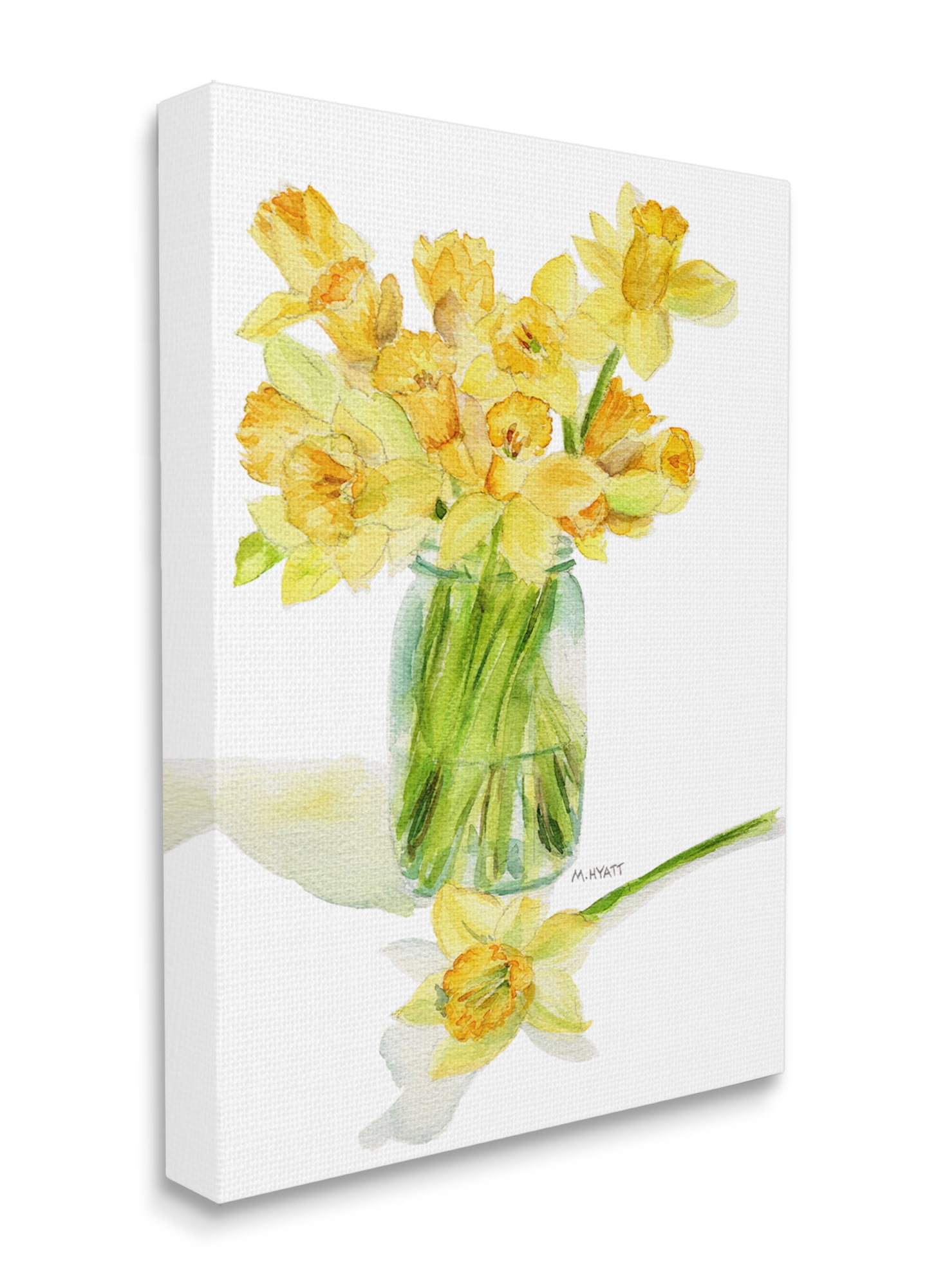 Stupell Industries Yellow Daffodil Bouquet in Canning Jar Canvas Wall Art,  30 x 40, Design by Melissa Hyatt LLC - Walmart.com