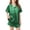 Dark Green, variant on Girls Pajamas Silk Satin Pajama Set 2 Piece Button Down Pjs Ruffle Sleepwear