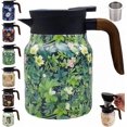 thumbnail image 1 of Vintage Floral Pattern Tea Pot with Built-In Infuser, Insulated Teapot with Lid, for Hot Drinks (800ML, Stainless Steel), 1 of 1