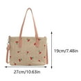 thumbnail image 2 of Bolso de mano con diseño de paja de cerezo bandolera informal para viajes al aire libre color marrón, 2 of 4