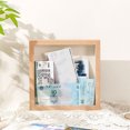 thumbnail image 3 of LCXmlly Desktop Photo Frame Wooden Shadow Box Travel Adventure Archive Square Stamp Letter Photo Keepsake Storage, 3 of 7