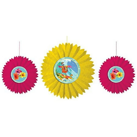 Flamingo Party Tissue Fan Decorations