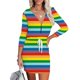 thumbnail image 2 of Vestido de sudadera con capucha estampado de manga larga con cremallera informal para mujer a la moda Pompotops hdfakjf5703, 2 of 5