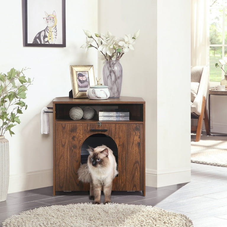 Corner cat litter box cheap furniture