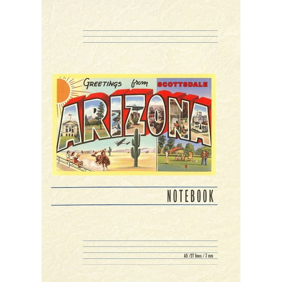 Vintage Lined Notebook Greetings from Scottsdale, Arizona (Paperback)