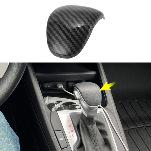 Unique Bargains ABS Gear Shift Knob Button Cover for Kia Forte Sorento Carens Seltos Telluride XCEED CEED Carbon Fiber Black