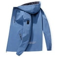thumbnail image 2 of Xmyrz Mens Lightweight Jackets Zip Up Minimalist Long Sleeve Regular Style Plain Hooded Vacation Top Coat Outerwear Jacket, 2 of 3