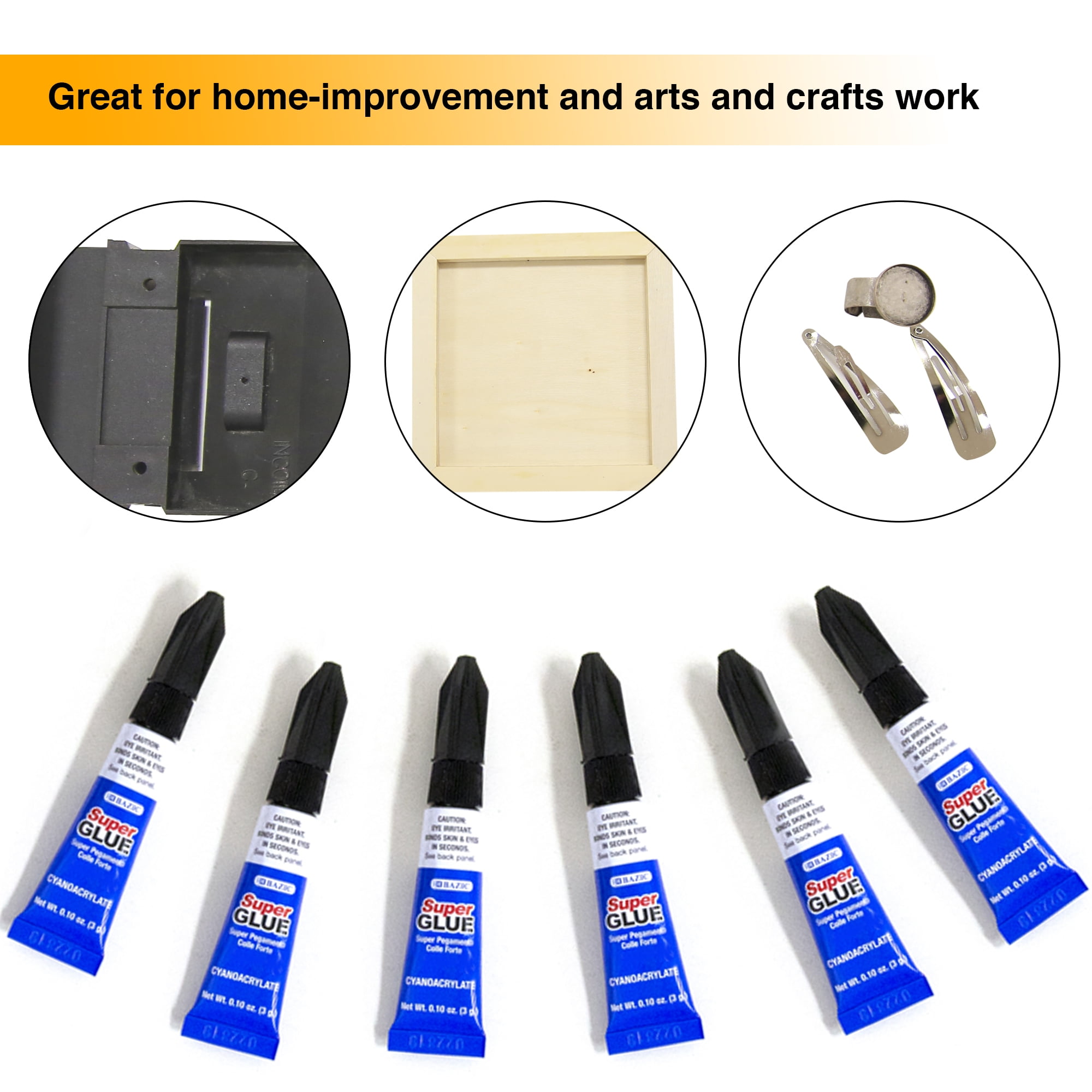 BAZIC Super Glue 3g/0.10Oz, Clear Adhesive Fluid Liquid (6/Pack), 24-Packs