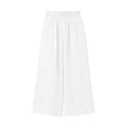 thumbnail image 4 of VV AVEORS Capri Pants For Women Wide Leg Summer Gaucho Capris Pant Palazzo Drawstring Loose Fit Casual Dressy Cropped Trousers With Pockets White XL, 4 of 6