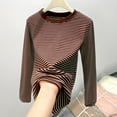 thumbnail image 5 of Women's Round Neck Striped Long Sleeve T Shirt – Slim Fit Base Layer for Fall and Winter, 5 of 5