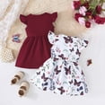 thumbnail image 6 of xfsWaSs Toddler Baby Girl Dress 2 Pack Summer Dresses For Baby Girls Floral Dress Ruffles Sleeveless Bowknot Beach Sundress Cute Clothes 12-18 Months, 6 of 9