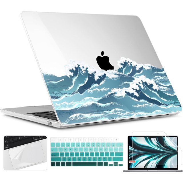 Funda para MacBook Air M2 de 13,6 pulgadas 2022 A2681 con Touch ID, carcasa rígida con protector de pantalla y