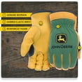 thumbnail image 5 of John Deere Work Gloves, Top Grain Deerskin Leather Gloves with Spandex Back, Green/Gold, XL, 5 of 9