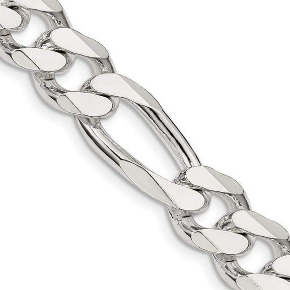 Primal Silver Sterling Silver 10.75mm Figaro Chain