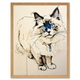 thumbnail image 1 of Blue Point Ragdoll Cat Sketch Drawing Portrait Art Print Framed Poster Wall Decor 12x16 inch, 1 of 5