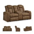 thumbnail image 2 of Signature Design by Ashley Wolfridge Brown Power Reclining Loveseat, 2 of 16