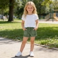 thumbnail image 6 of Afuyipoi ​Girls Soft Cotton Denim Shorts（4-14 Years）, Toddler Cute Summer Jeans Shorts with Elastic Waist and Pockets Green Size 4T, 6 of 9