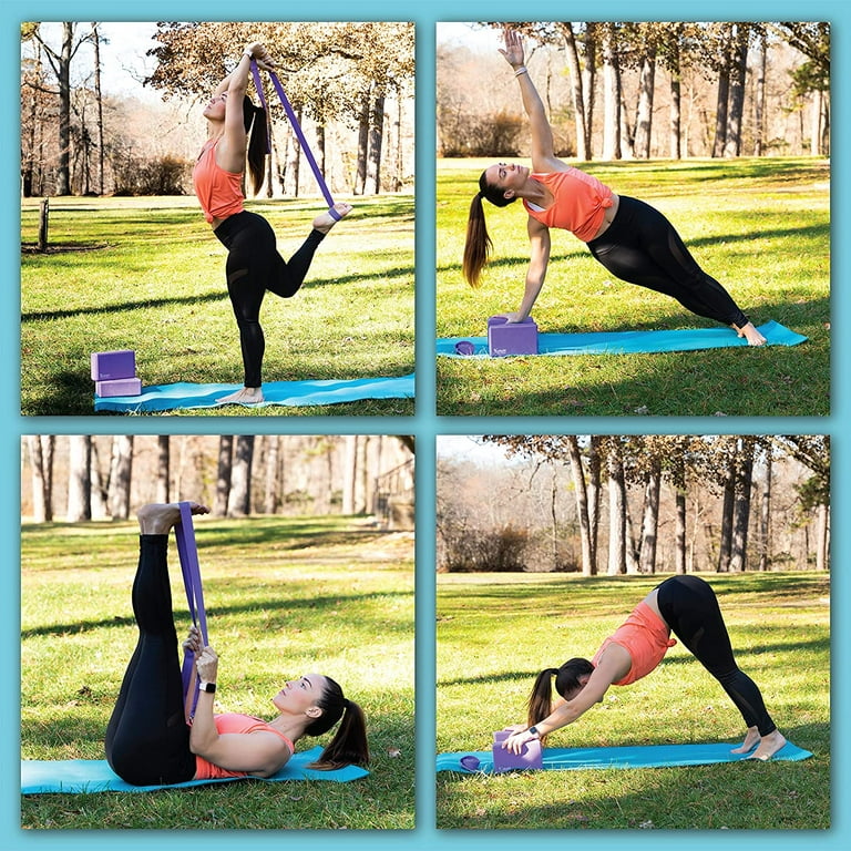 EVOLVE BY GAIAM Foam Yoga Block Purple Improves Balance Deepen