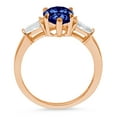 thumbnail image 2 of 2.5 ct Pear Cut Simulated Tanzanite 3 Stone 18K Rose Gold Womens Engagement Ring, 2 of 5