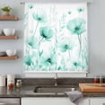 thumbnail image 5 of Teal Spring Floral Sheer Curtains 63 Inches Long, Summer Botanical Watercolor Vintage Light Filering Curtains, Breathable Simi Curtain Privacy Drapes for Living Room Bedroom Window Treatment, 5 of 9
