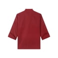 thumbnail image 4 of YUUMIN Unisex Men's Chef Jacket Chef Coat Hotel Kitchen Work Uniform Shirts Restaurant Cook Tops Burgundy Long Sleeve L, 4 of 7