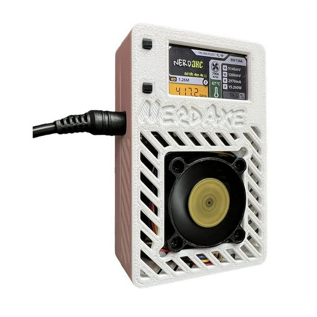 NerdAxe Miner Nerdminer con Pantalla S19XP BM1366 500Gh/S ASIC Bitcoin Micro-Miner Minero de Lotería BR PLUG B