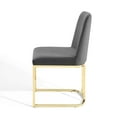 thumbnail image 6 of Side Dining Chair, Velvet, Metal Steel, Gold Grey Gray, Modern Contemporary Urban Design, Kitchen Room Cafe Bistro Restaurant Hospitality, 6 of 9