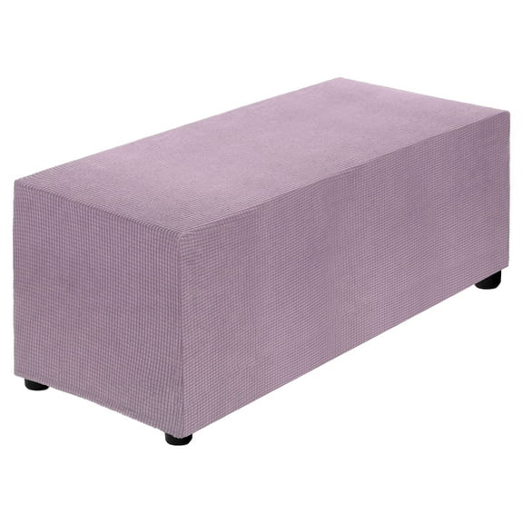 Stretch Ottoman Cover Rectangular Fit Length 51"-63", X-Large, Light Purple