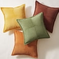 thumbnail image 4 of Top Finel Country Decorative Pillow Covers, 24 x 24 Inch, Set of 4, Yellow Orange, Corduroy, Removable Cover, 4 of 9